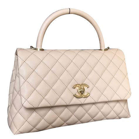 chanel coco handle dark beige